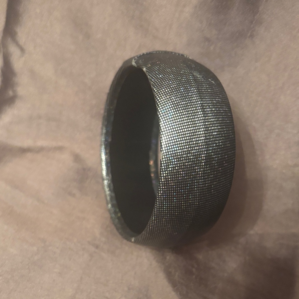 Silver Textured Bangle Bracelet